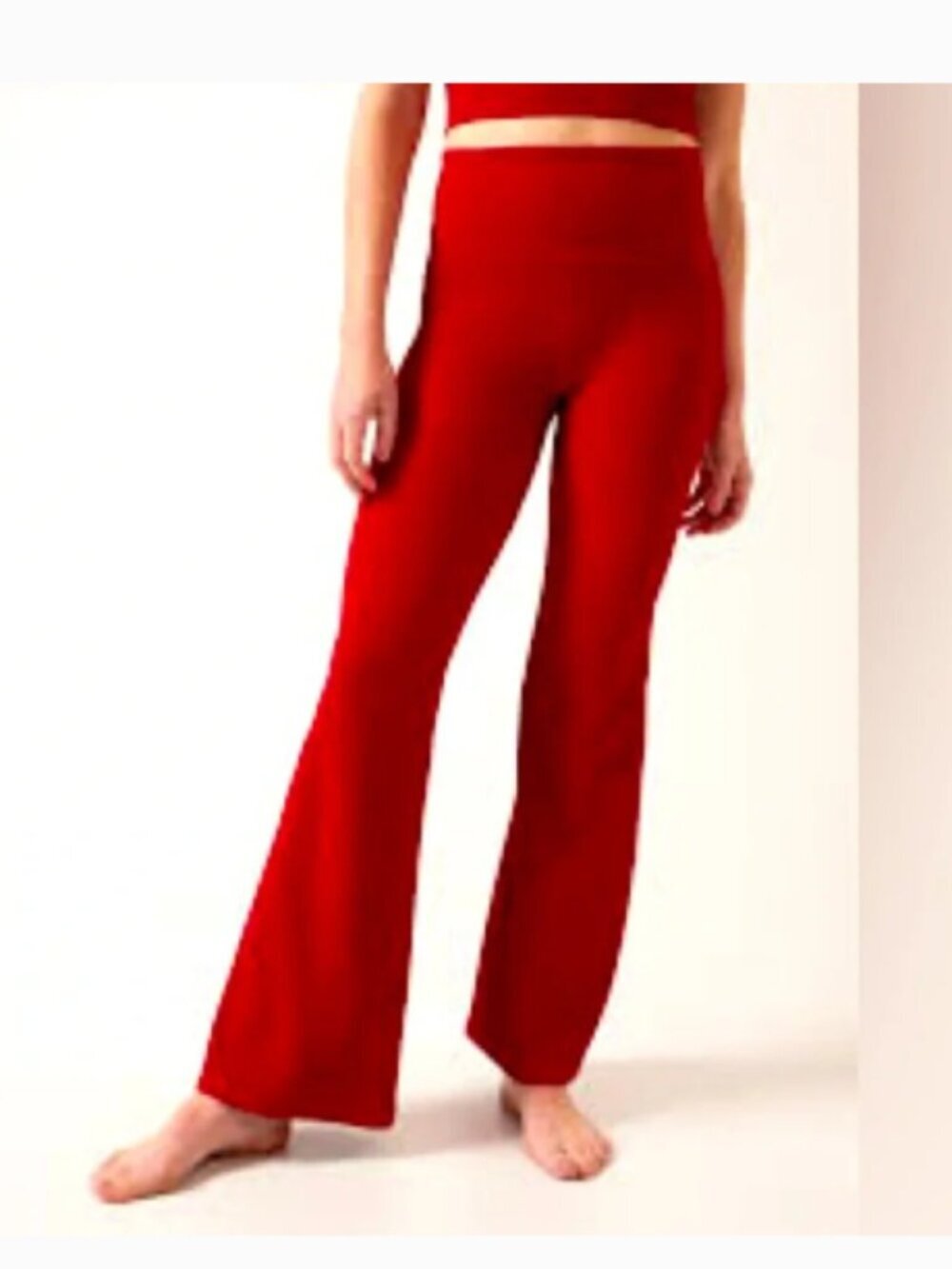 ATHLETA Salutation Stash Rib Flare Pants Red Size XXS